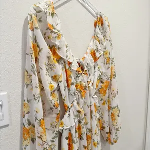 VICI Floral Long Sleeve Cutout Chiffon Babydoll Dress NWT Size XL‎ thumbnail 6
