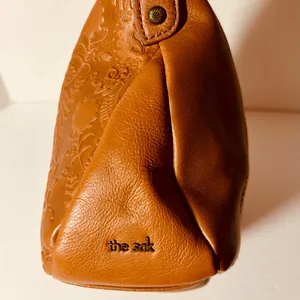 The Sak Sequoia Satchel Leather Embossed Purse Zip Closure +Charm 13” X 8” X 4” thumbnail 7