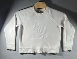 942 | Athleta Do‎ With Less Embossed Graphic Raglan Sweatshirt White Women M thumbnail 1