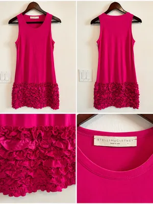 Stella McCartney Fuchsia Pink Ruffle Hem Tank Dress thumbnail 3