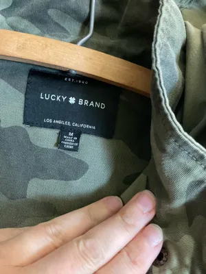 Lucky Brand Camo Coat Green Parka Anorak Jacket Women’s thumbnail 2