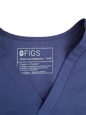 FIGS Navy V Neck Scrubs Top Size XXS Womens thumbnail 3