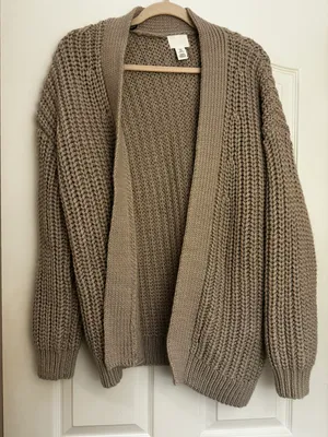 H&M Gray Oversized Knit Sweater thumbnail 1