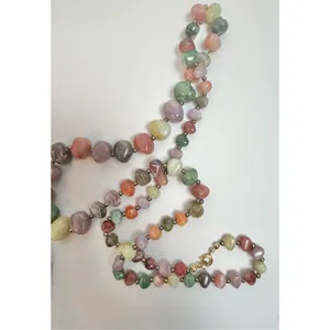 Vintage Genuine Lucite necklace with beads that imitate natural semi-precious st thumbnail 4