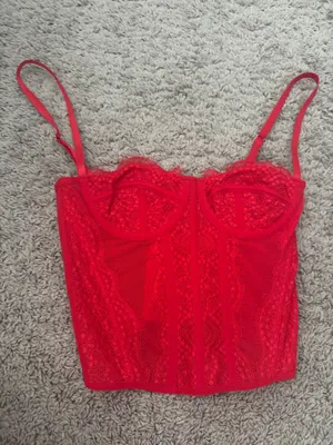 SheIn Red Corset Top thumbnail 1