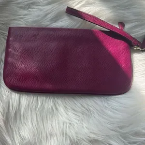 Coach Burgundy Crossgrain Clutch Wristlet Wallet 9x5 thumbnail 2