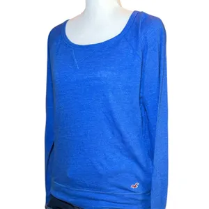 Hollister Blue Long Sleeve Top Womens Small Scoop Neck Raglan Casual Shirt‎ thumbnail 3