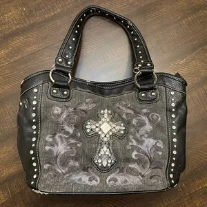 Montana West Y2K Distressed Studded Cross Purse thumbnail 1