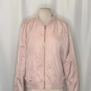 Anthropologie HEI HEI Journey Bomber Jacket Solid Light Pink Sporty Medium thumbnail 3