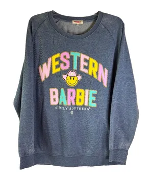 Simply Southern Crewneck Women’s Sweatshirt Western‎ Barbie Size Large thumbnail 1