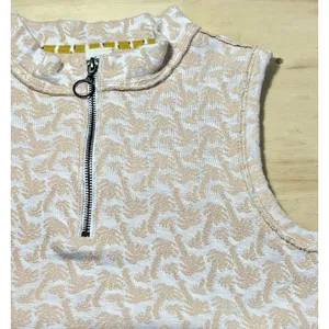 We The Free 1/2 Zip Tank Palm Tree Size‎ Small Peach Cropped Festival Beach EUC thumbnail 3