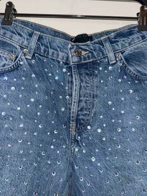 Diamanté jeans ASOS Design Blue Size 28 thumbnail 5
