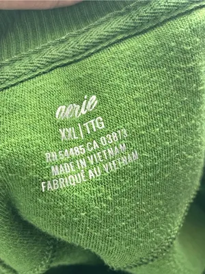 AERIE | Bright Green Terry Sherpa Crewneck Oversized Pullover Sweater Sz XXL thumbnail 8