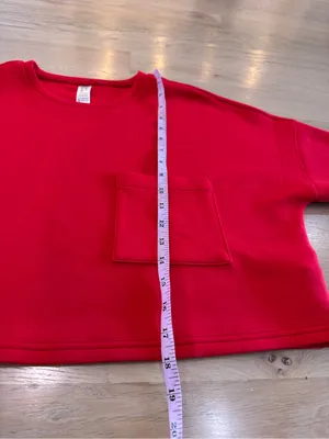 Spanx AirEssentials cropped pocket shorts sleeve top red size XL thumbnail 10
