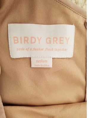 Birdy Grey Jane Convertible Chiffon Maxi Dress Gown in Taupe Size M thumbnail 7