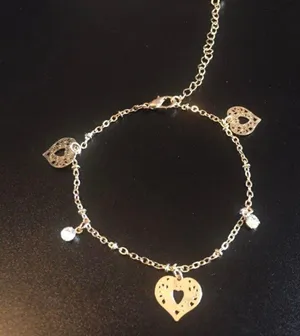 Gold Heart Shaped Anklet thumbnail 5