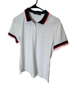 G/FORE Womens White Performance Golf Polo Shirt Striped Trim Size M thumbnail 1