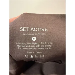 Set Active Sculptflex Ribbed Sides Brown Neutral Workout Leggings Size M thumbnail 3