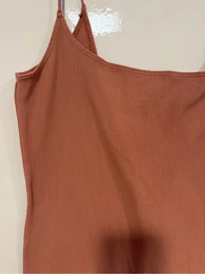 Abercrombie‎ and Fitch ribbed Slim Spaghetti Strap Tank Dress - Rust Pink thumbnail 2