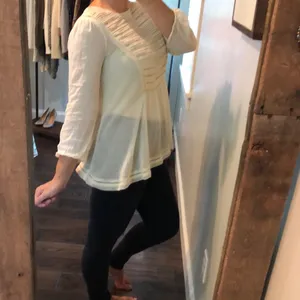 Kimchi Blue cream sheer boho blouse size large thumbnail 3