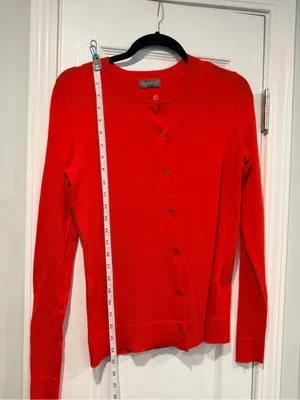 NWOT Style & Co Size S Red Lightweight Button Front Cardigan Sweater Rayon Blen thumbnail 3