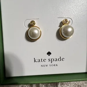 Kate Spade Gold and White Pearl Earrings thumbnail 2