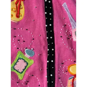 Jack B Quick 90s Pink Perfume Knit Cardigan size Medium thumbnail 8