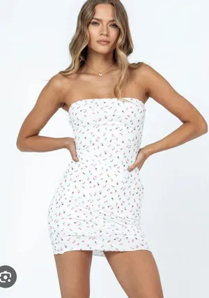 Princess Polly Oscar Mini White Floral Dress thumbnail 2