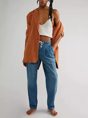 Free‎ People We The Free Luna Denim Pull On Pants Womens Size XS thumbnail 3