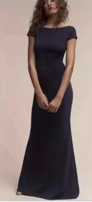 Katie May x BHLDN Madison Maxi Long Dress in Navy Blue‎ Size 6 thumbnail 1