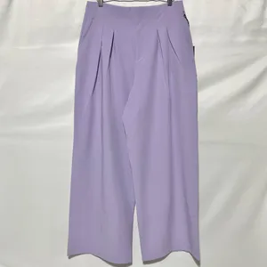 New Kathy Ireland Pleated Wide Leg Trousers Pants Wisteria Purple Size 12 thumbnail 8