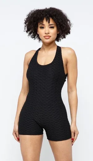Black Active Romper | Snatching Gym One Piece Size M thumbnail 1