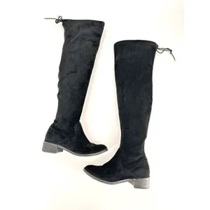 Aldo Women's Suede‎ Flat Lace Pull On Round Toe Over The Knee Boots Black Size 8 thumbnail 2