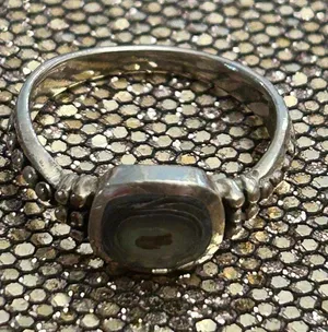 925 sterling silver ring band size 8 g32 2.92g Mather of pearl thumbnail 1
