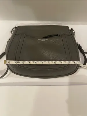 Marc Jacobs Empire Crossbody Bag Gray Pebbled Leather Purse thumbnail 13