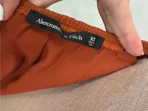 Abercrombie & Fitch Rust Orange Satin Silky Strappy Mini Dress XS thumbnail 6