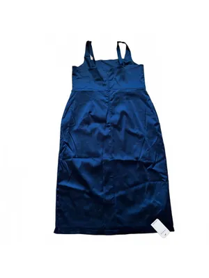 Abercrombie & Fitch Sculpting Satin Midi Dress Gown Formal Navy Blue 2XL XXL NWT thumbnail 3