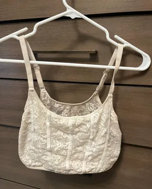 Off White Lace Bralette Size M thumbnail 1