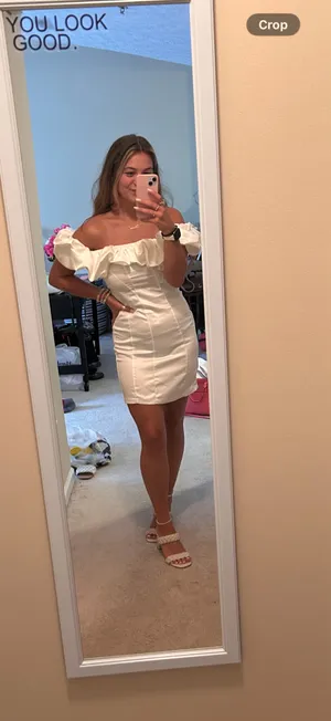 White Off-The-Shoulder Dress Lulus thumbnail 2