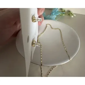 Set Chain Earring Womens Flower Necklace 14K Gold Plated‎ XP Oro Laminado thumbnail 7