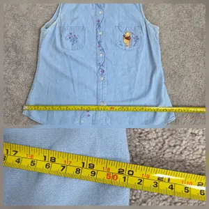 Vtg 90s Disney Store Winnie the Pooh Embroidered Chambray Shirt Button Up Sz M thumbnail 12