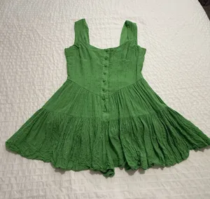 PQ Swim Everly Green Romper Mini Dress Sz XS / S Women’s Viscose thumbnail 1