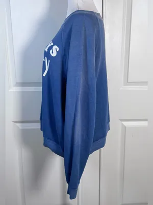 Wildfox Always Hungry Baggy Beach Jumper S Blue Graphic Y2K Sweatshirt Oversized thumbnail 7