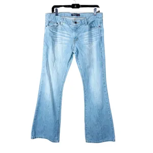 Vintage American Eagle Y2K Flare Jeans Women's 10 Low Rise Seamed Light Wash thumbnail 12