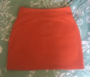 Silence + Noise Orange Spandex skirt thumbnail 1