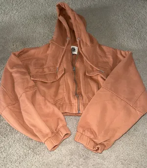 Ashley Vintage Charm Rust Cropped Zip Up Hoodie thumbnail 1