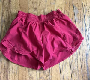 Lululemon Lined Running Shorts Womens 6 Tall Red thumbnail 1