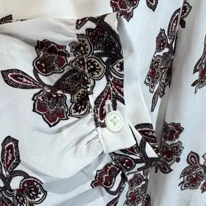Loft long sleeve white floral print blouse top size small thumbnail 6