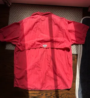 Columbia Men's Red PFG Bonehead Short-Sleeve Fishing shirt, large thumbnail 4