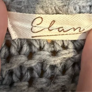 Elan Gray Chunky Textured Knit Open Front Cardigan Sweater M thumbnail 4